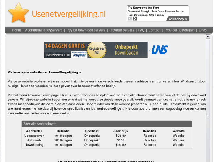 www.usenetvergelijking.nl