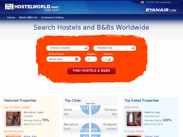 www.ryanairhostels.com