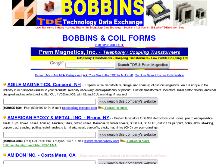 www.bobbinsandcoilforms.com