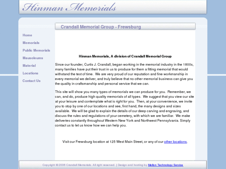 www.hinmanmemorials.com