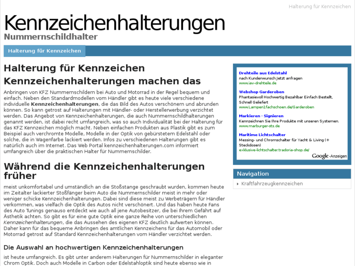 www.kennzeichenhalterungen.com