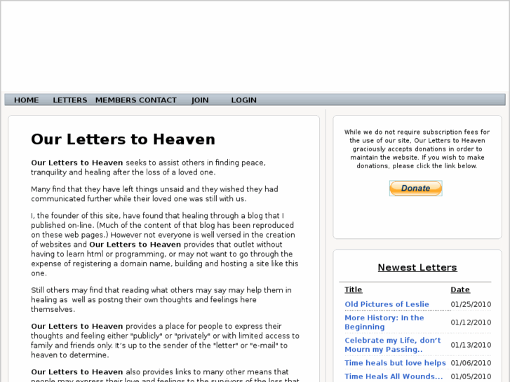 www.ourletterstoheaven.com