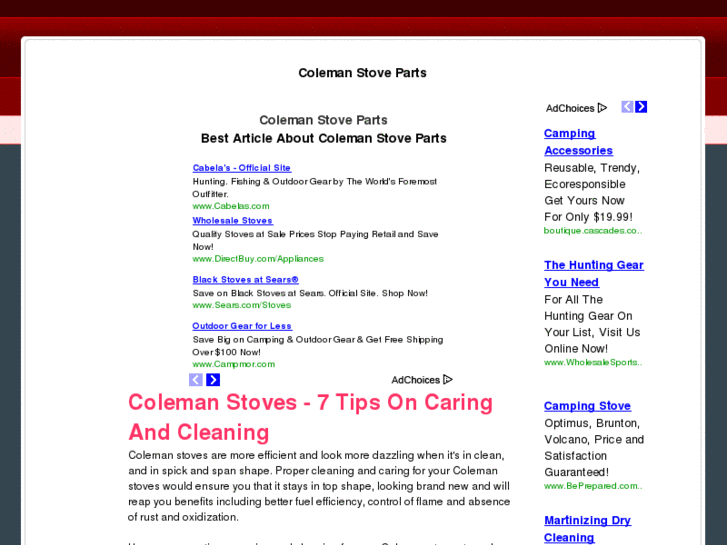 www.colemanstoveparts.com