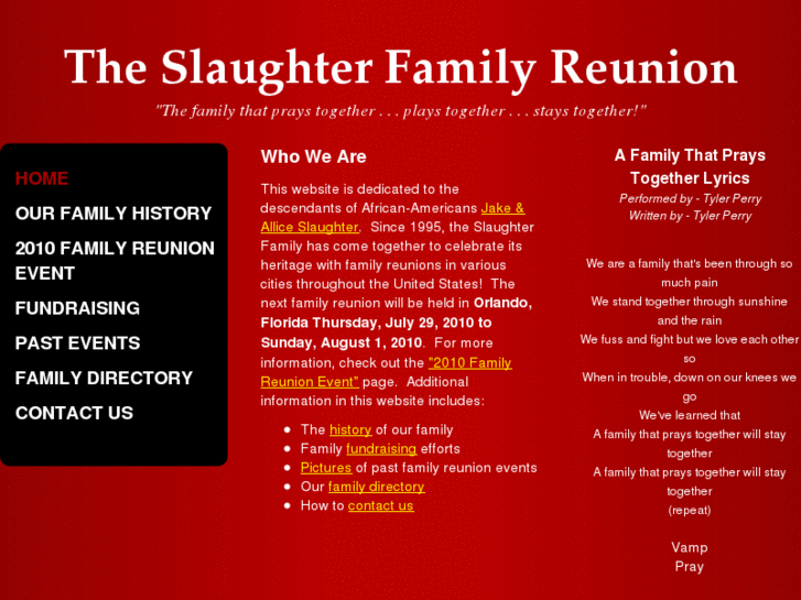 www.theslaughterfamilyreunion.com