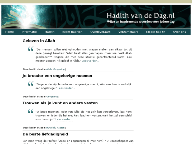 www.hadithvandedag.nl