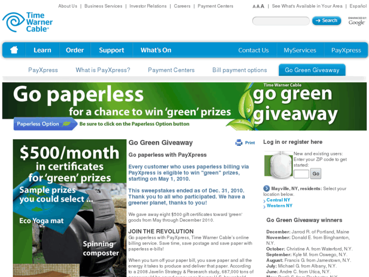 www.twcgogreengiveaway.com