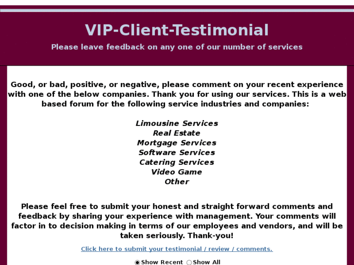 www.vip-customer-testimonial.com