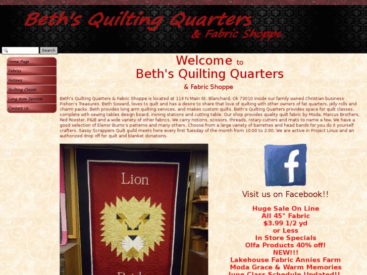 www.bethsquiltingquarters.com