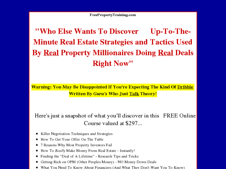 www.freepropertytraining.com