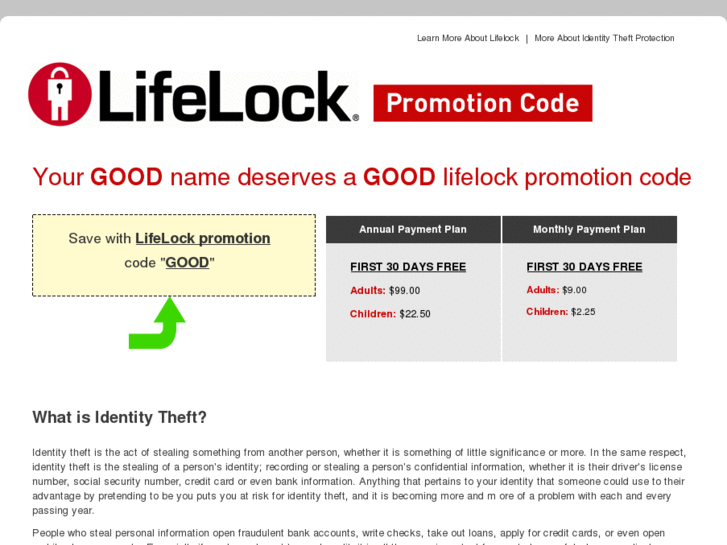 www.lifelockpromotioncode.com