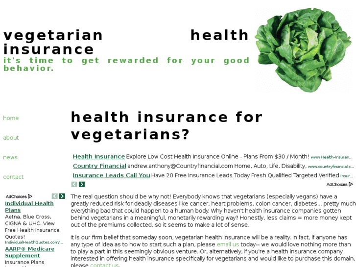 www.vegetarianhealthinsurance.com