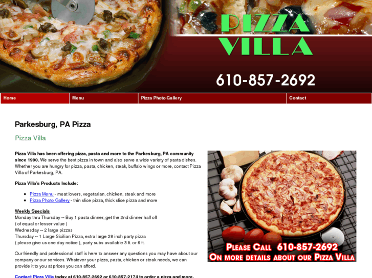 www.pizzavillaparkesburg.com