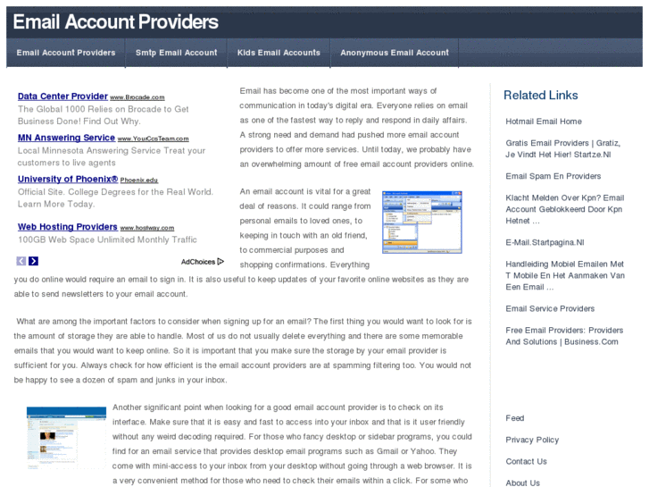 www.emailaccountproviders.org