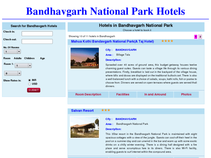 www.bandhavgarhnationalparkhotels.com