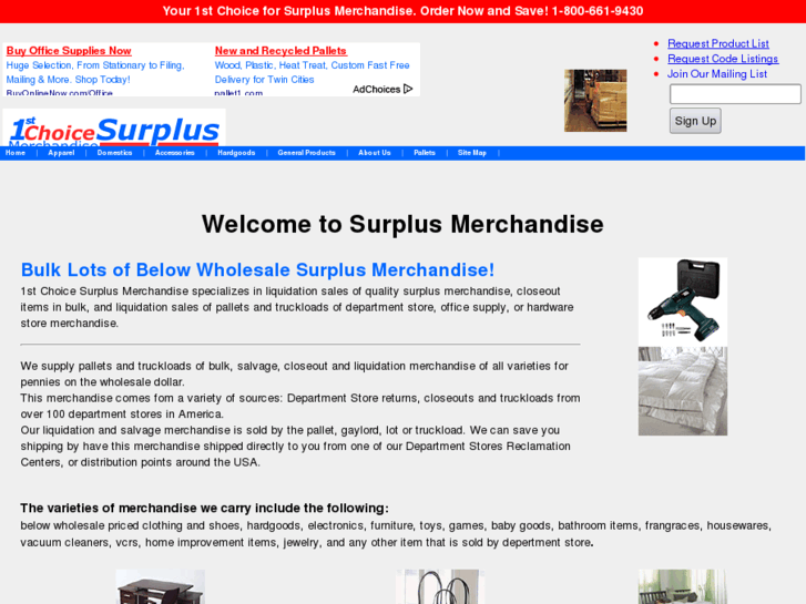 www.1stchoicesurplusmerchandise.com