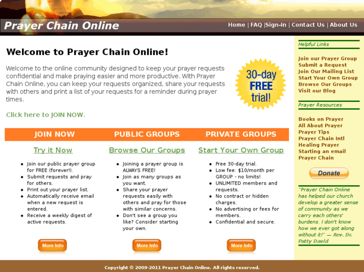 www.prayerchainonline.com