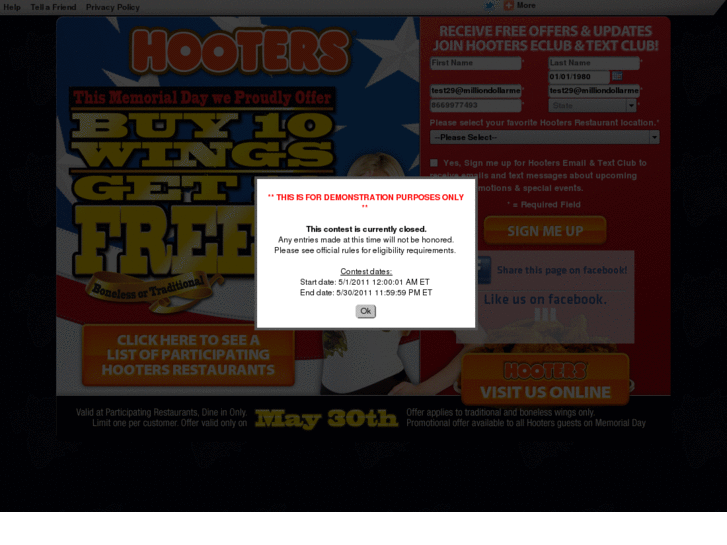 www.hootersfreeoffers.com