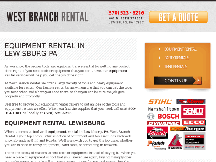 www.equipmentrentallewisburg.com