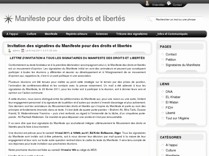 www.manifestedesdroitsetlibertes.net