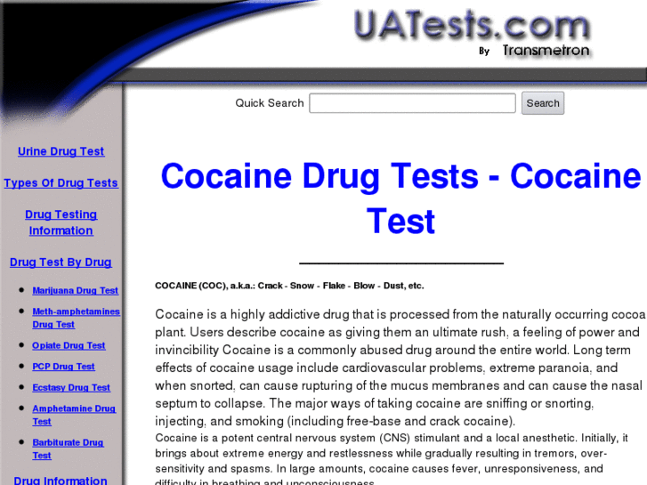 www.cocainedrugtests.com