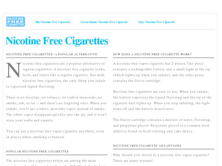 www.nicotinefreecigarettes.net