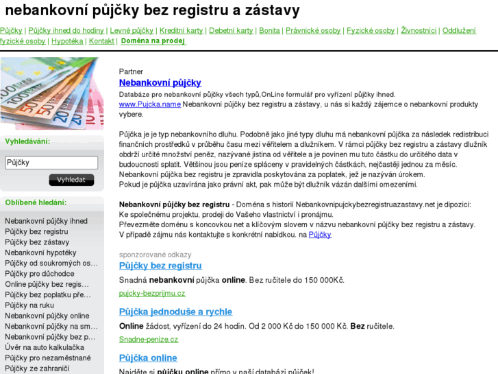 www.nebankovnipujckybezregistruazastavy.net