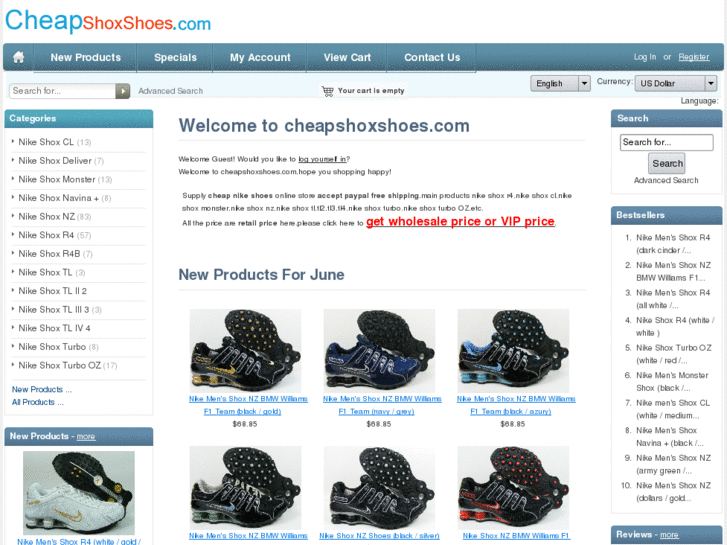 www.cheapshoxshoes.com