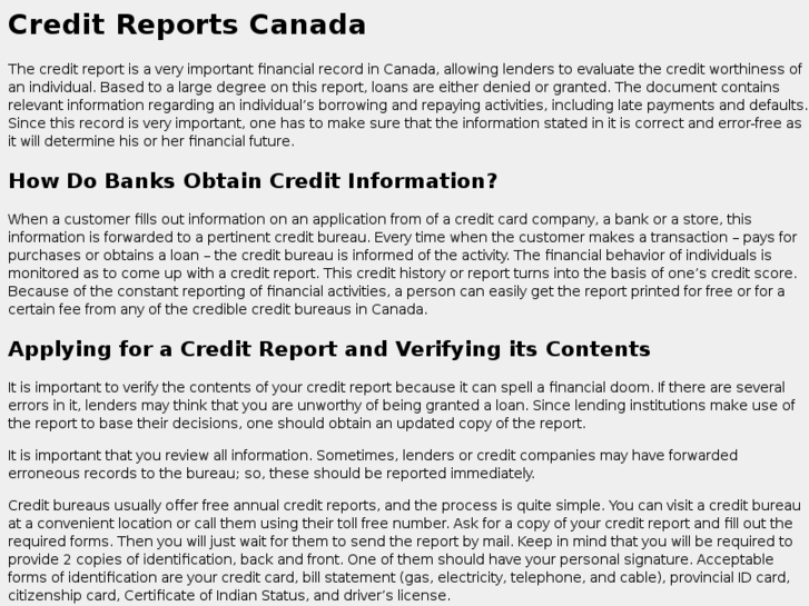 www.creditreportscanada.net