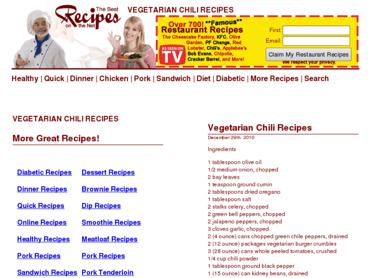 www.vegetarianchilirecipes.com