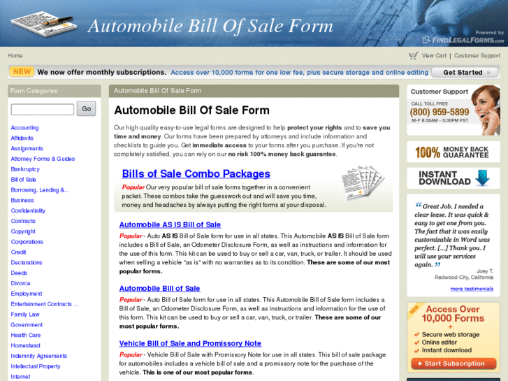 www.automobilebillofsaleform.com