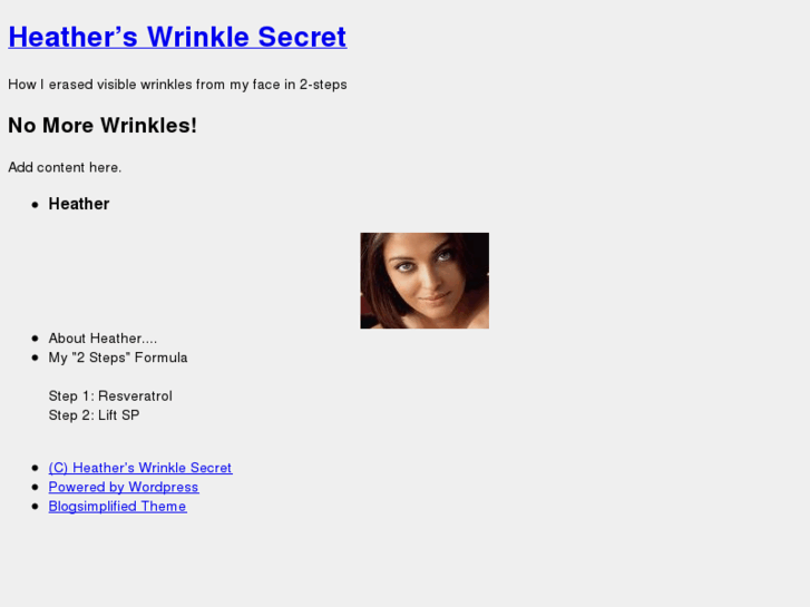 www.heatherswrinklesecret.com