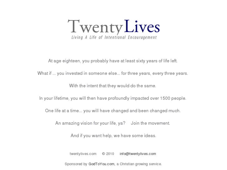www.twentylives.com