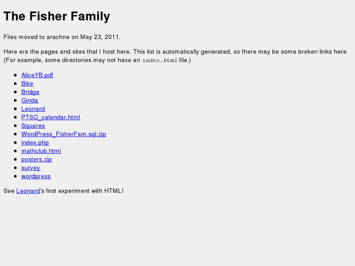 www.fisherfam.org