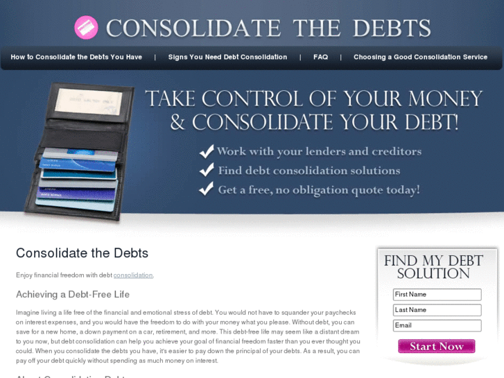 www.consolidatethedebts.com