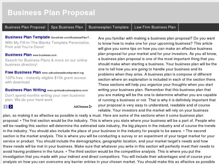 www.businessplanproposal.org