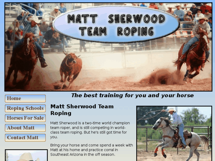 www.mattsherwoodteamroping.com