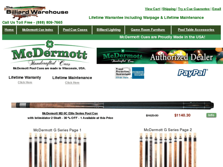 www.mcdermottcue-billiardwarehouse.com