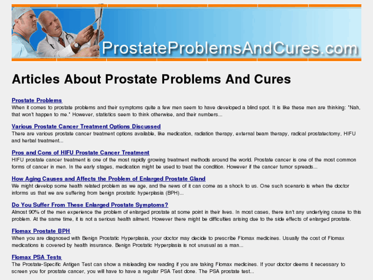 www.prostateproblemsandcures.com