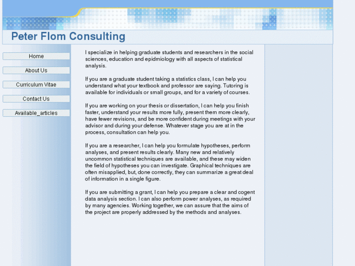 www.peterflomconsulting.com