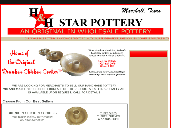 www.handhstarpottery.com