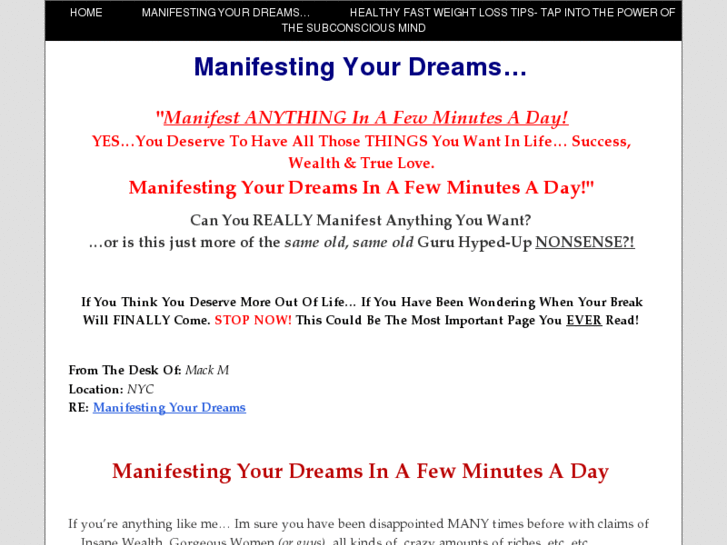 www.manifestingyourdreams.org