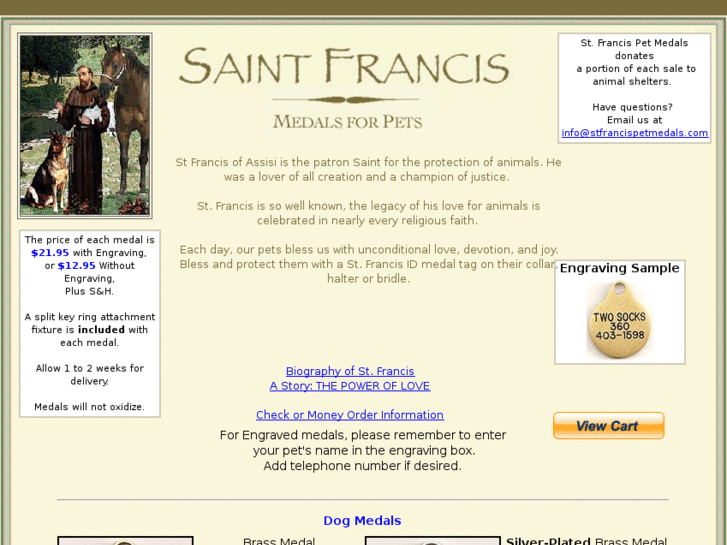 www.stfrancispetmedals.com