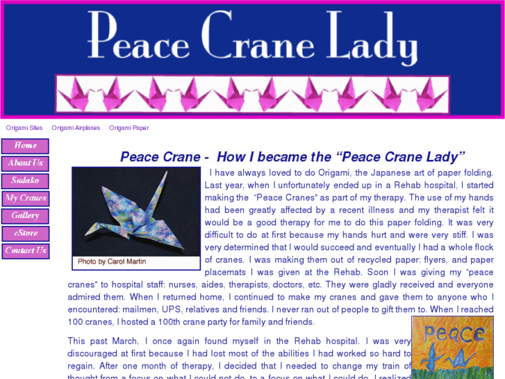 www.peacecranelady.com