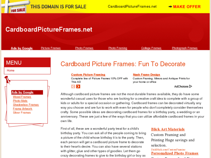 www.cardboardpictureframes.net