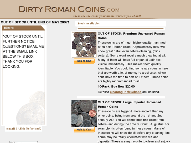 www.dirtyromancoins.com