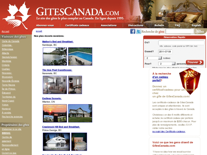 www.gites-canada.com