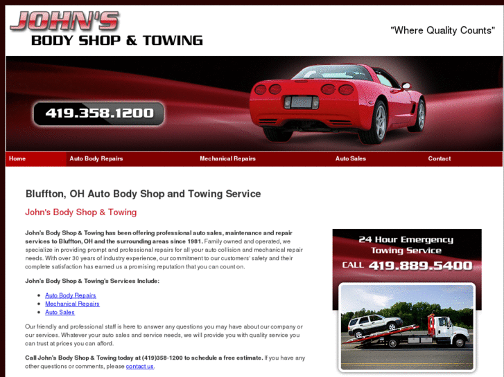 www.johnsautobodyandtowing.com