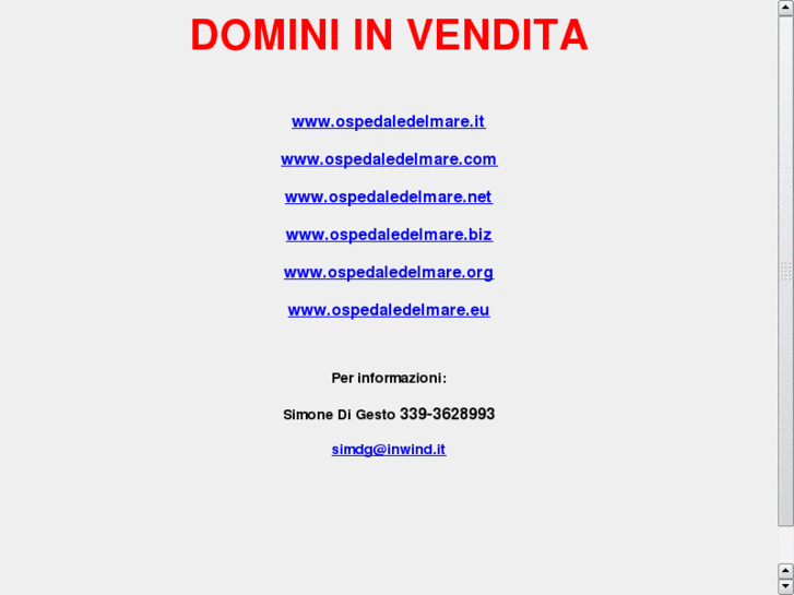 www.ospedaledelmare.net