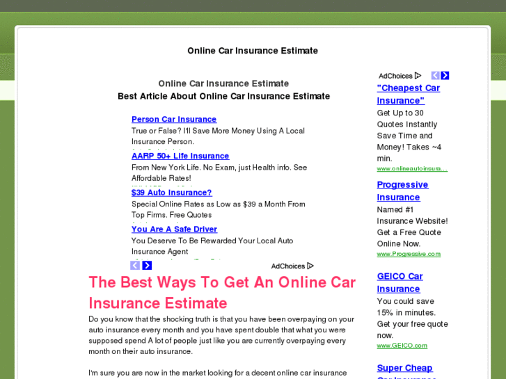 www.onlinecarinsuranceestimate.org