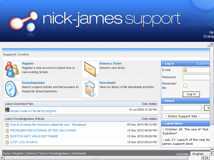 www.nickjamessupport.com